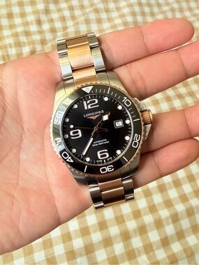 🥝Longines HydroConquest 43mm Two-Tone Black/Gold (Ref. L3.782.3.56.7) - Full Set